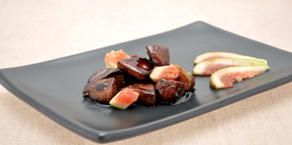 wok de foie gras sauce soja et balsamique aux figues