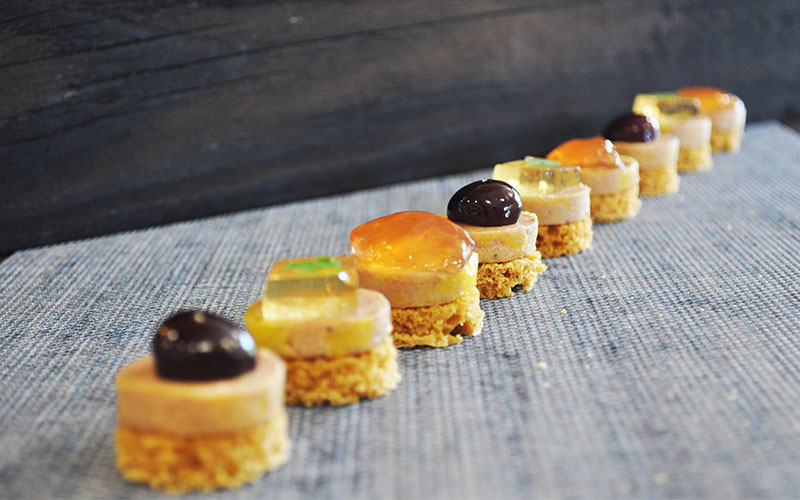 Mignardises de foie gras et gelée aux pommes Ernest Soulard