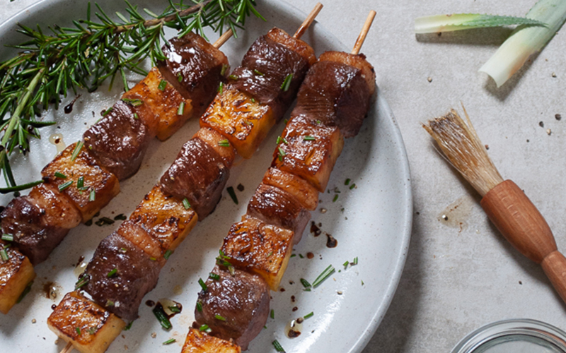Brochette de magret de canard à l'ananas Ernest Soulard