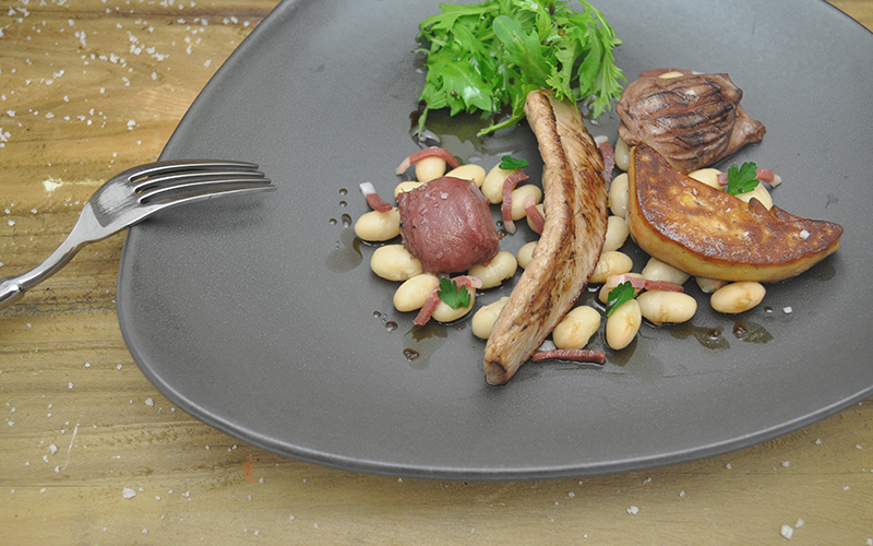 Salade tiède de haricots coco de canard Ernest Soulard