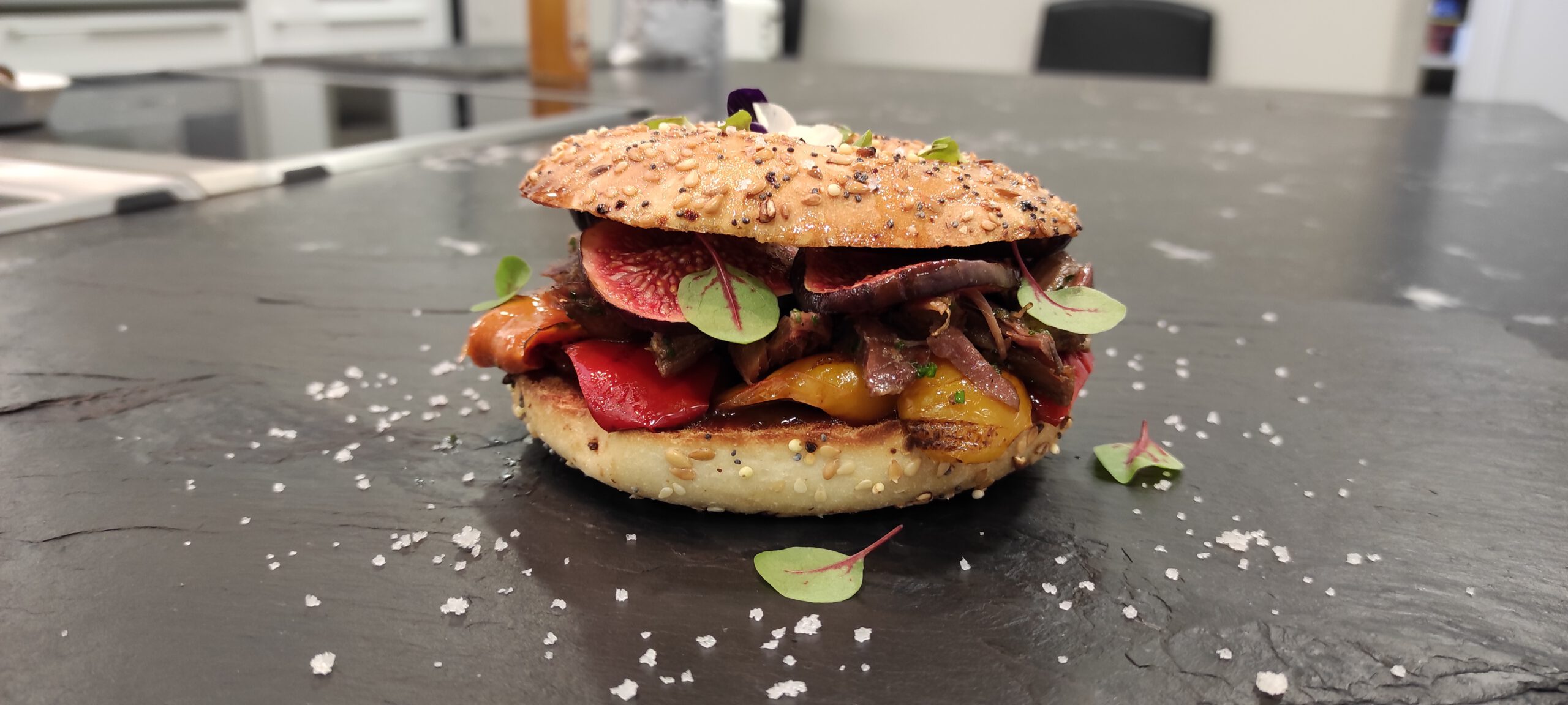 Bagel à l'effiloché de confit de canard