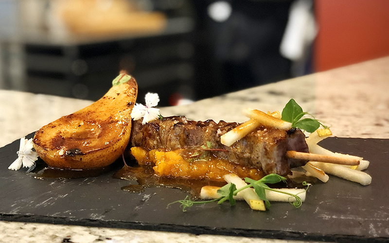 Brochette d'aiguillette et foie gras de canard